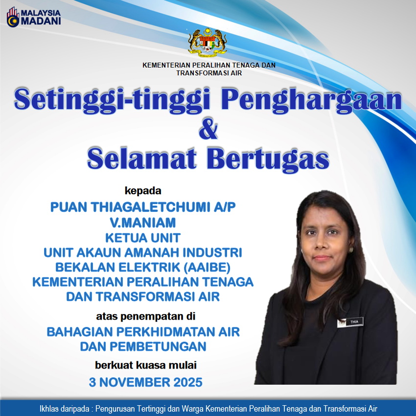 Penghargaan kepada Puan Thiagaletchumi A/P V.Maniam atas penempatan ke BPAP