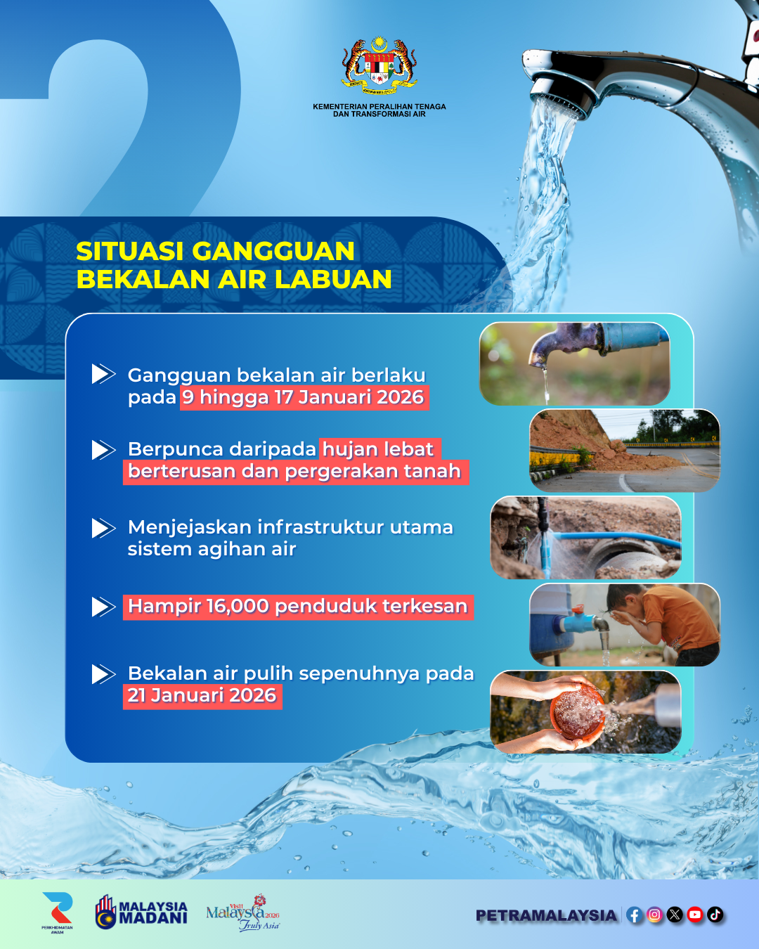 Infografik Ringkas Penyerahan Projek Bekalan Air Labuan