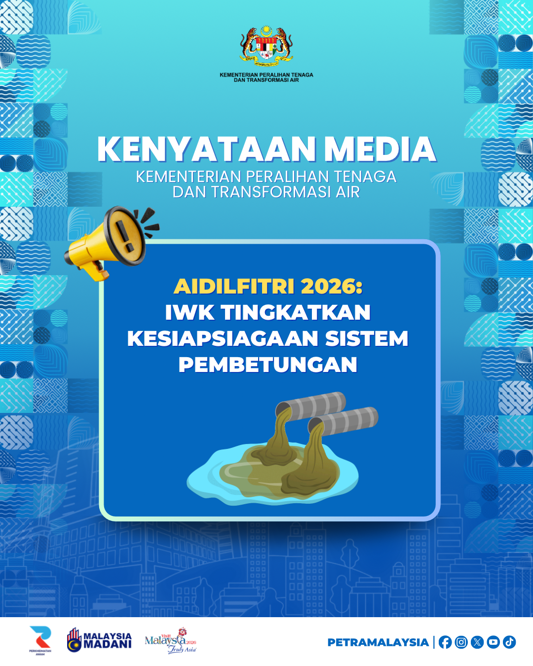 INDAH WATER KONSORTIUM SIAP SIAGA PASTIKAN SISTEM PEMBETUNGAN BEROPERASI DENGAN CEKAP DI MUSIM PERAYAAN